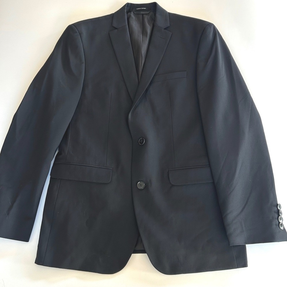 Bar III Mens Slim Fit Blazer 38R Black Wool Blend Two Button Professional Modern